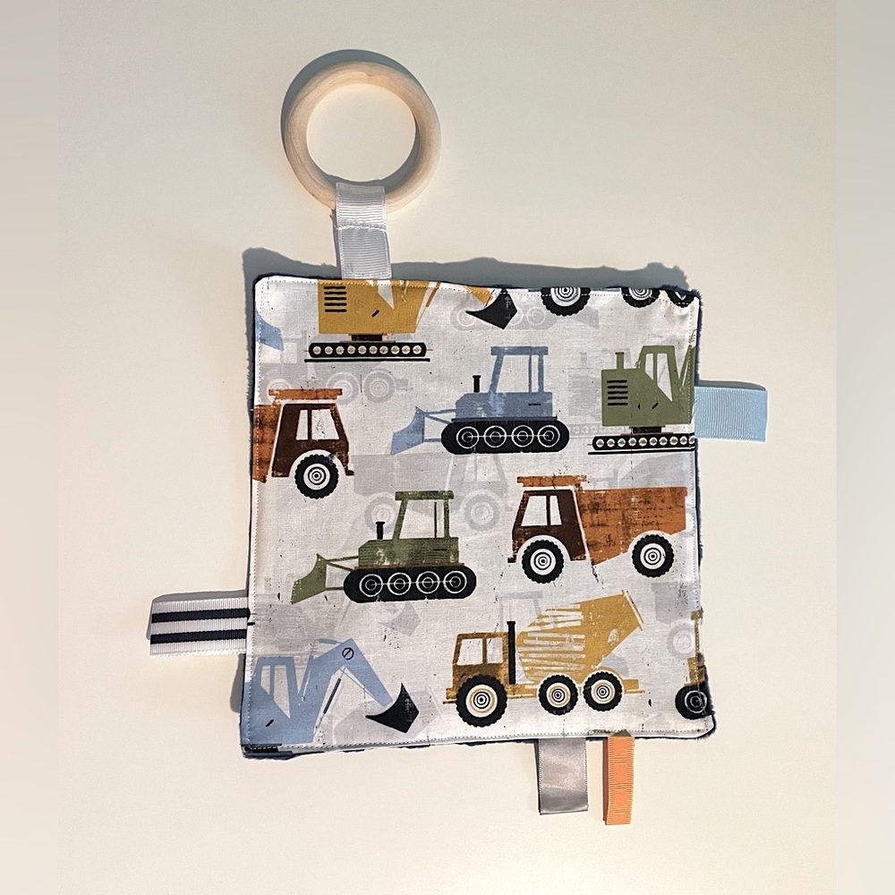 Handmade Construction Baby Sensory Crinkle Tag Toy